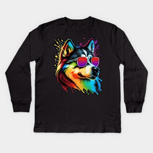 Cool Pride Husky Kids Long Sleeve T-Shirt